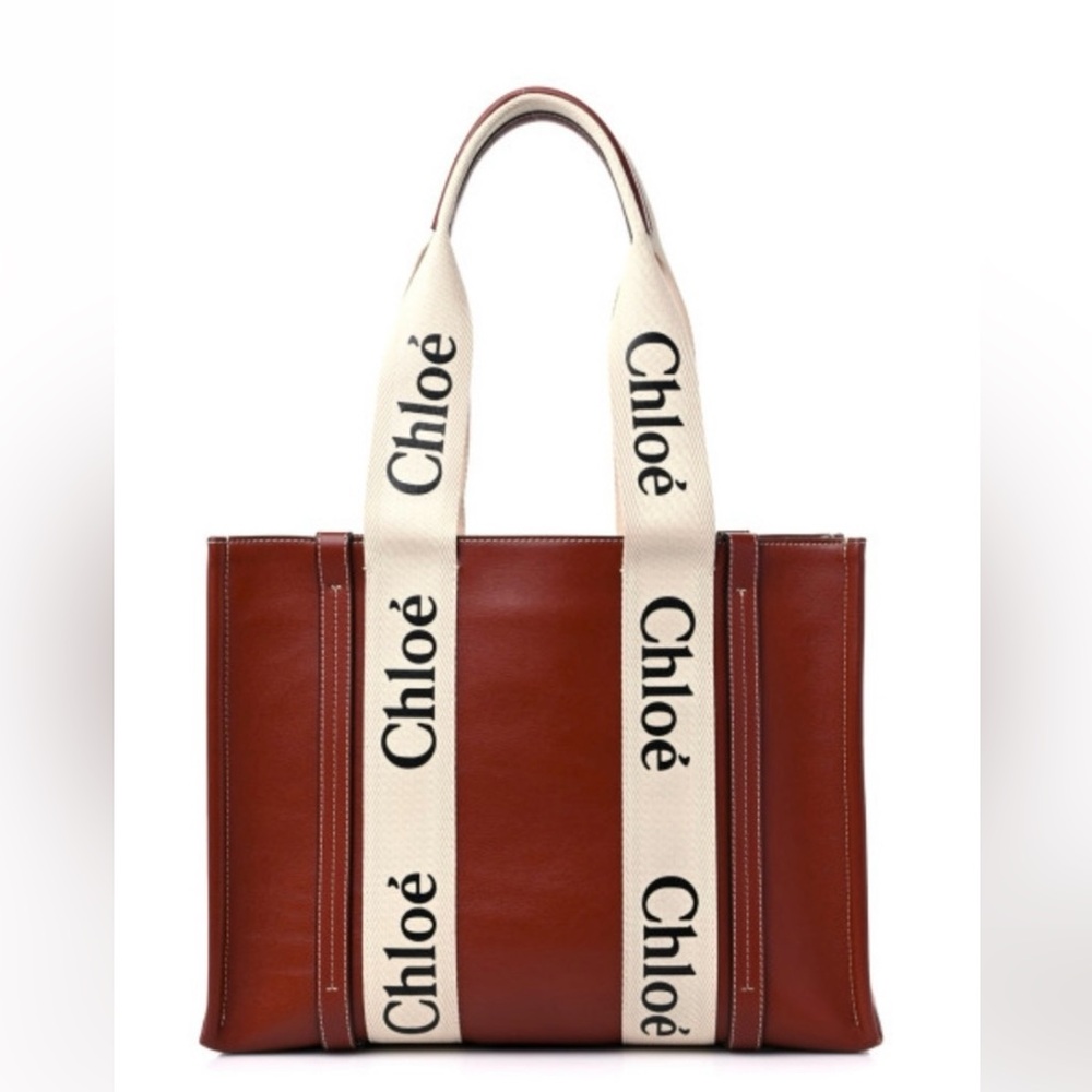 Chloe Cream and Brown Tote Bag